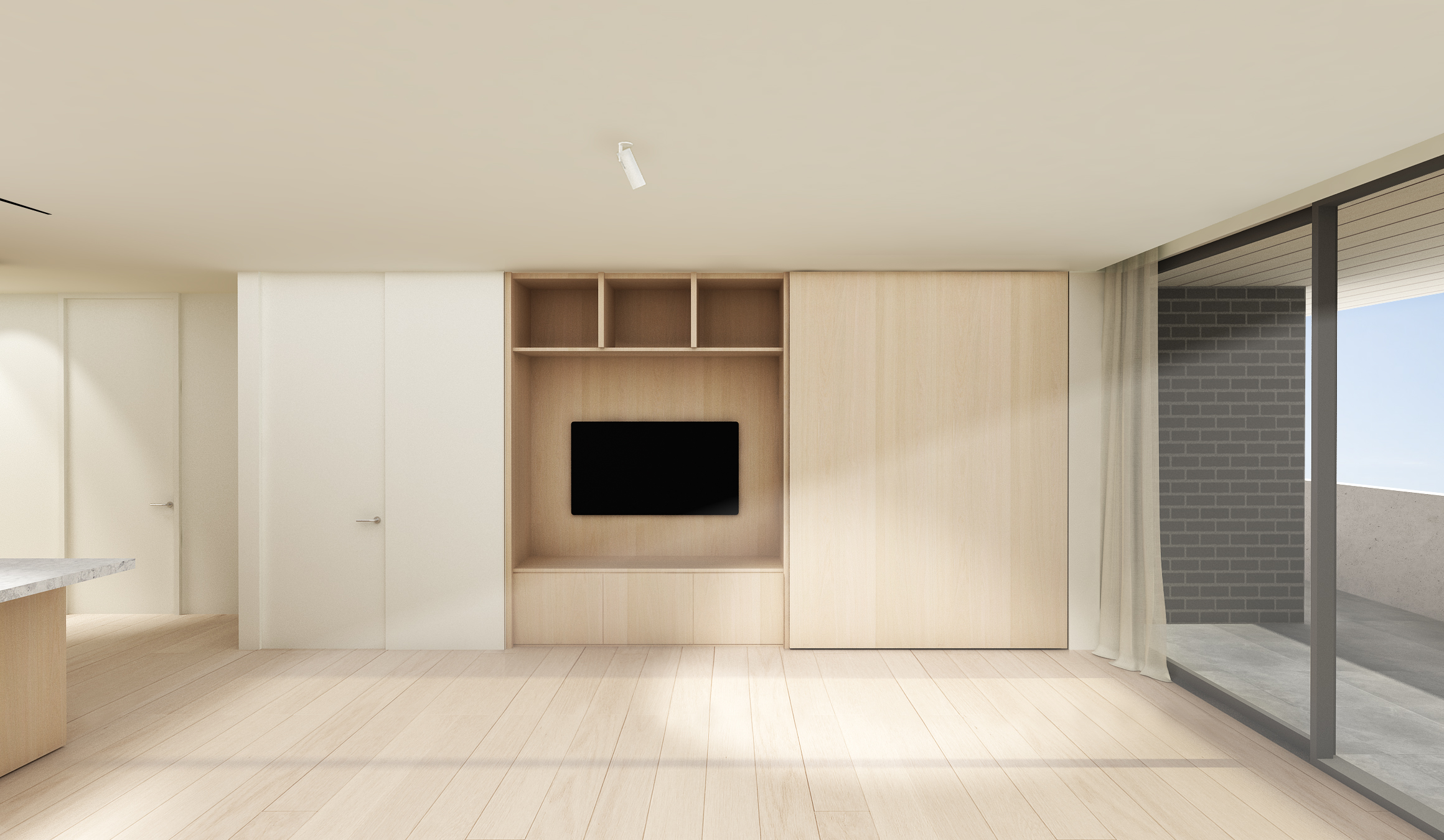Port Melbourne Apartment — Living (TV visible)